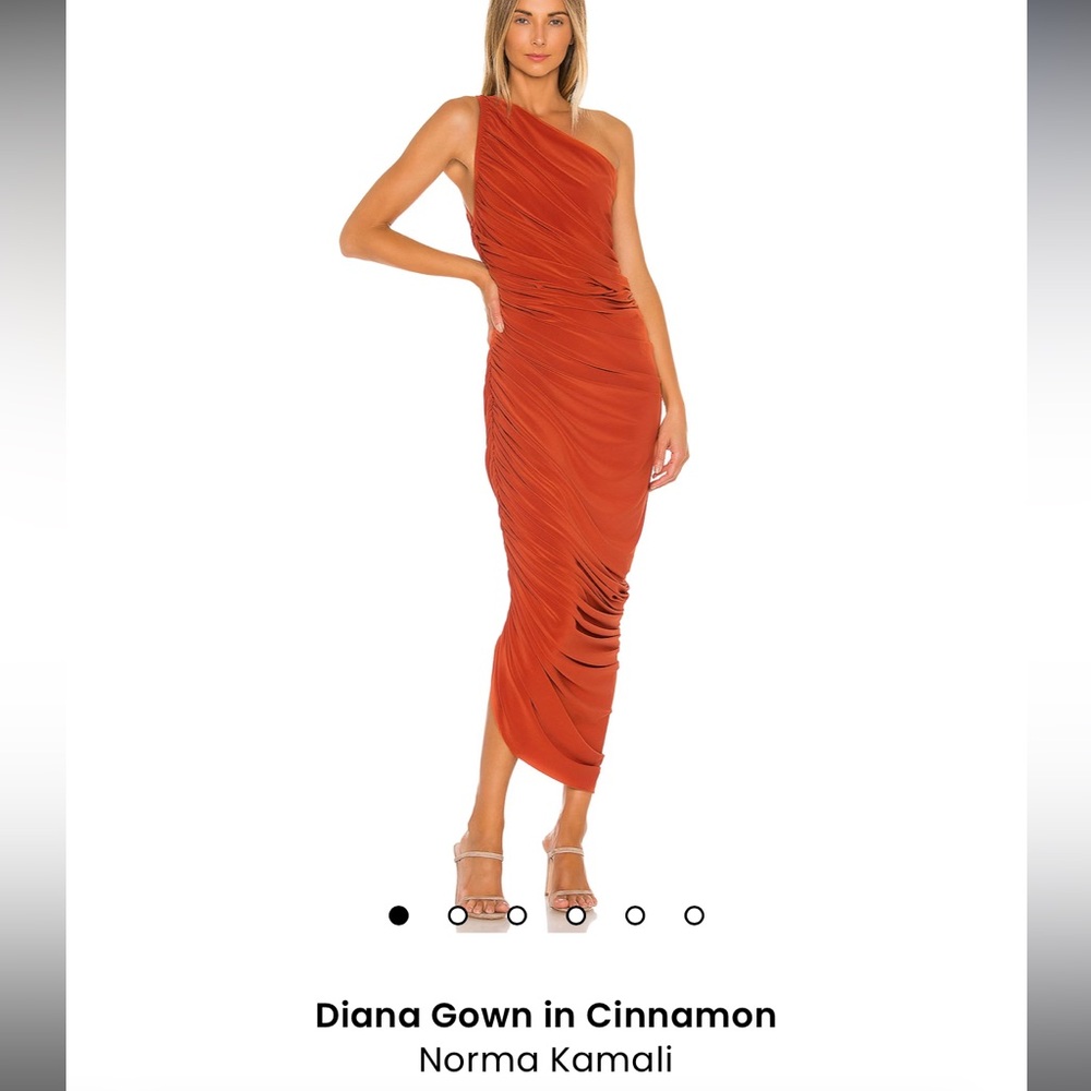 Norma Kamali One-Shoulder Midi Skirt in Cinnamon